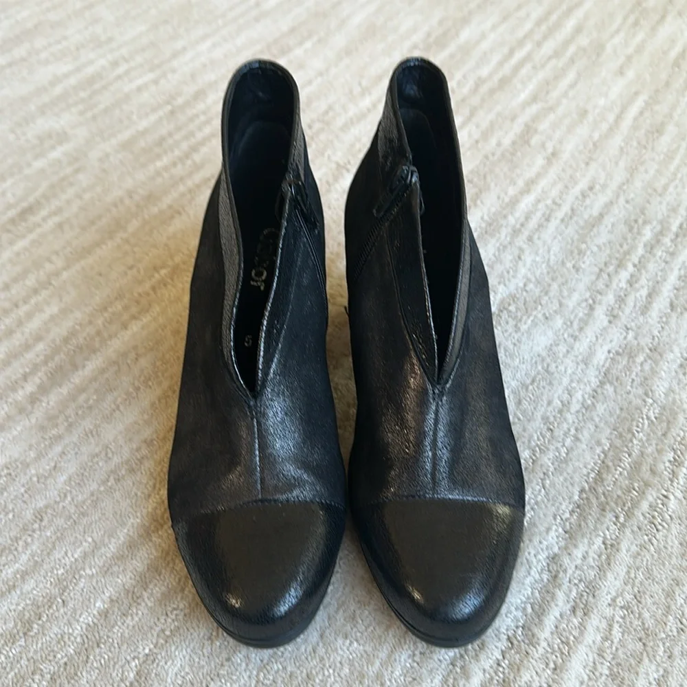 Like New Gabor Enfield Ankle Booties Metallic Black Boots Size UK 5 | US 7.5